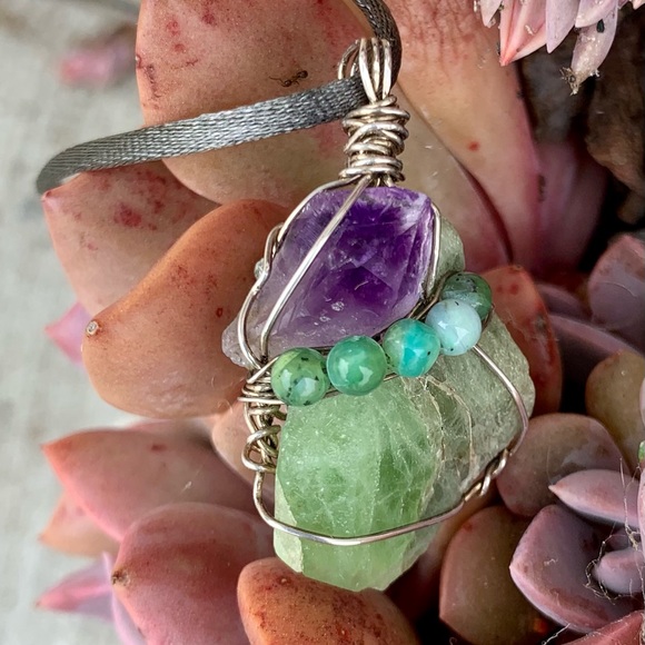 Amethyst, Peridot & Opal Bead Necklace - Picture 10 of 13
